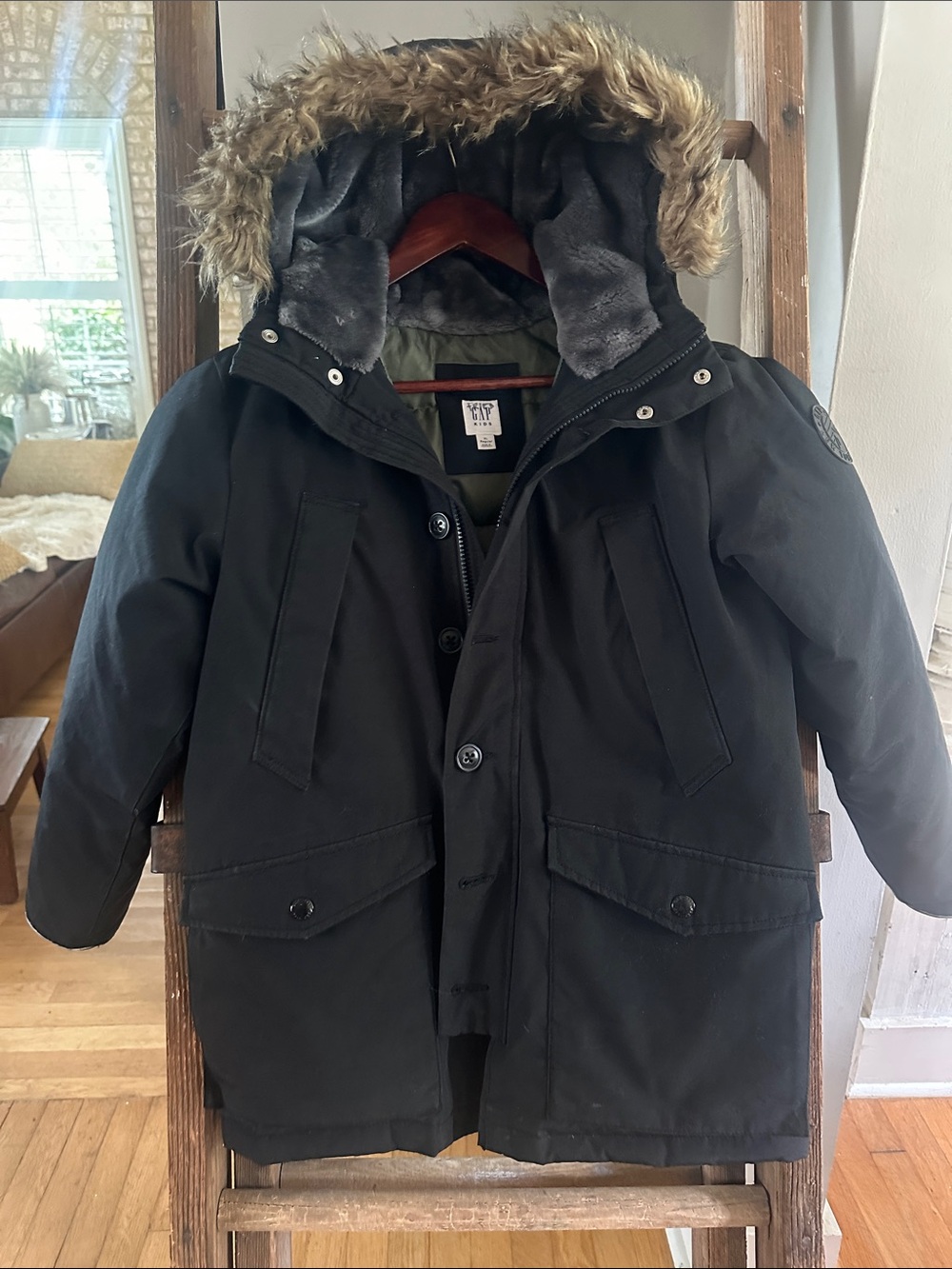 GAPKIDS GAP WARMEST PARKA TRUE BLACK DOWN JACKET WINTER COAT XL